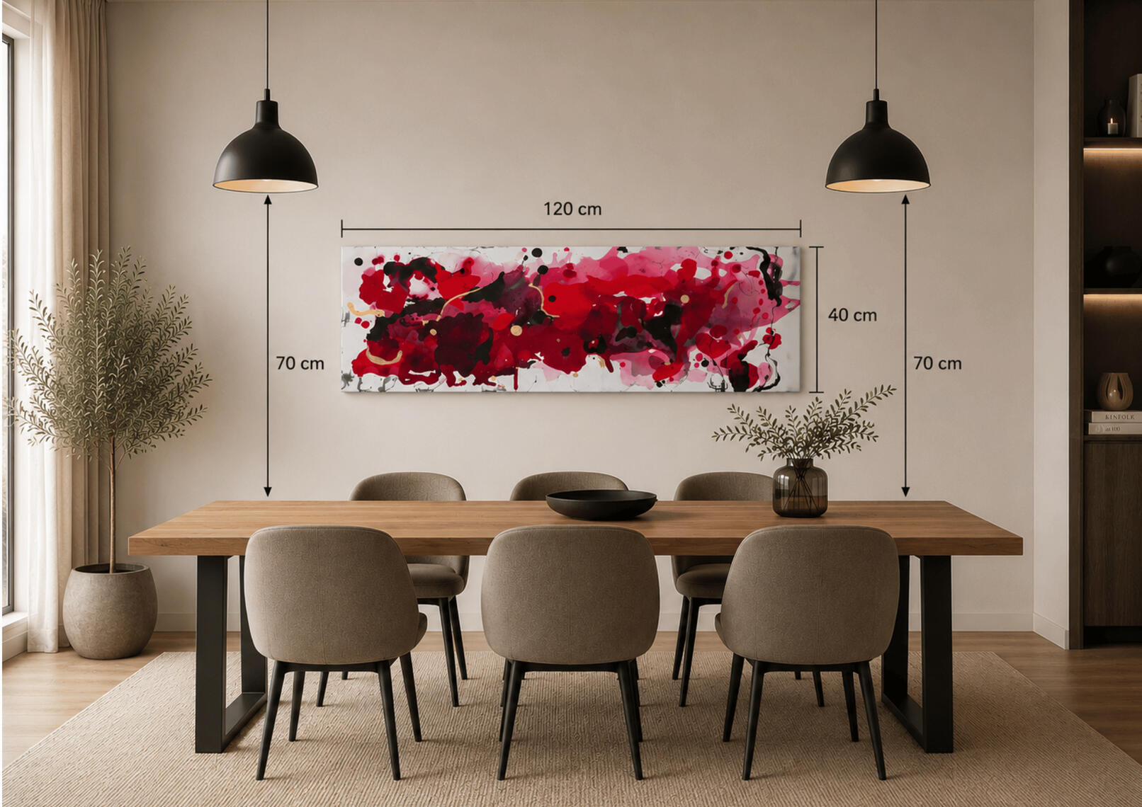 Acrylbild 40*120 "Washed out" (digitale Raumansicht/Mockup KI- unterstützt)