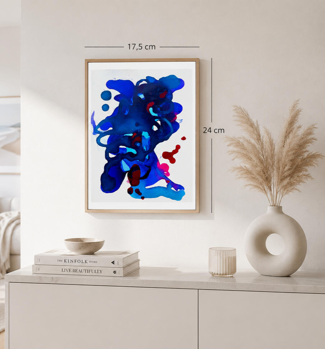Acrylbild 17,5*24 "Dive deep" (digitale Raumansicht/Mockup KI- unterstützt)